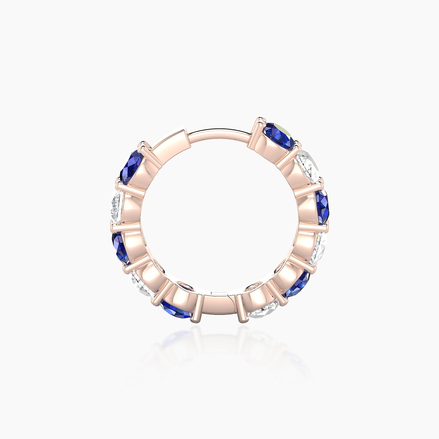 Diana | 18k Rose Gold 9.5 mm Sapphire & Diamond Hoop Piercing