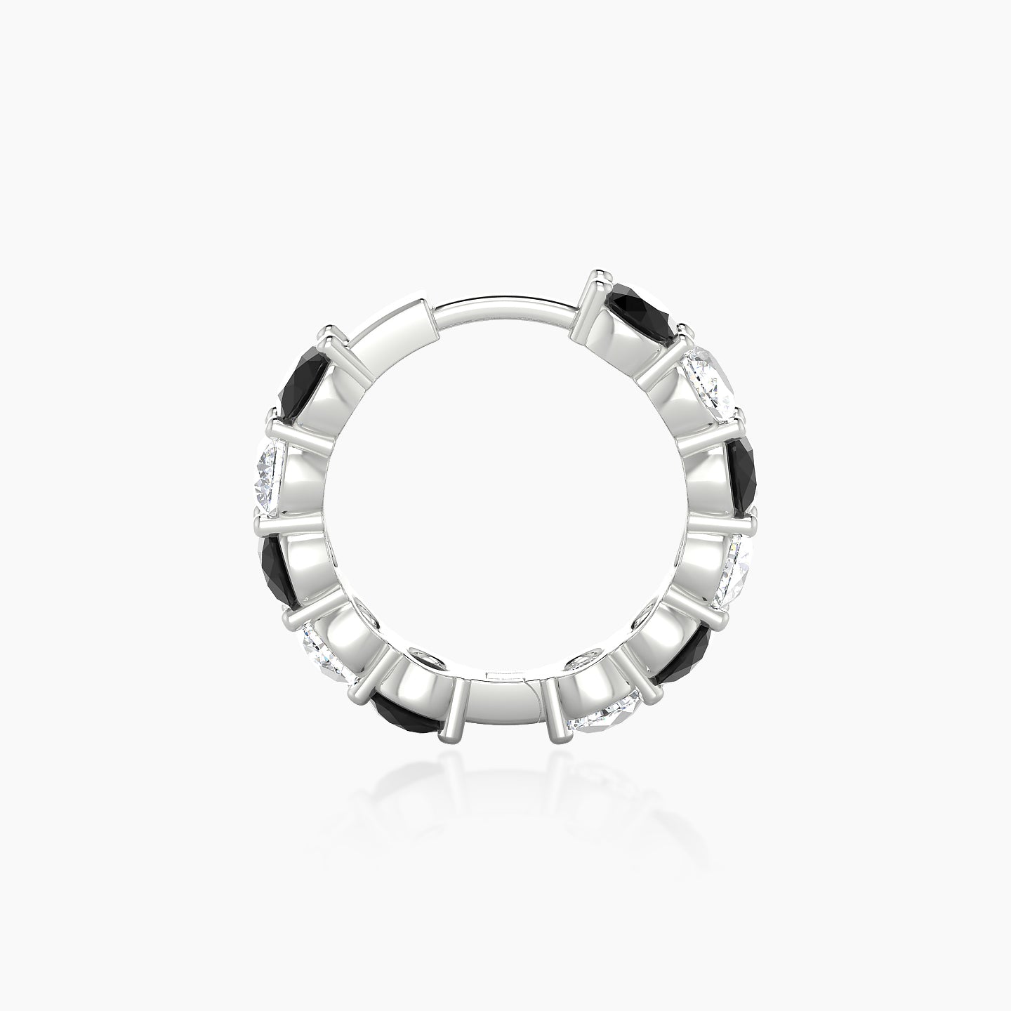 Diana | 18k White Gold 9.5 mm Black Diamond & Diamond Hoop Piercing