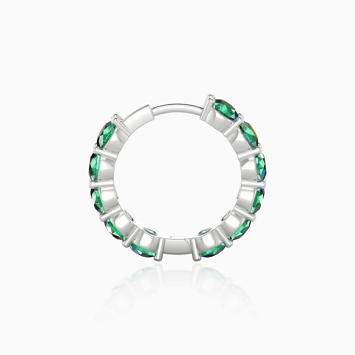 Diana | 18k White Gold 9.5 mm Emerald Hoop Piercing