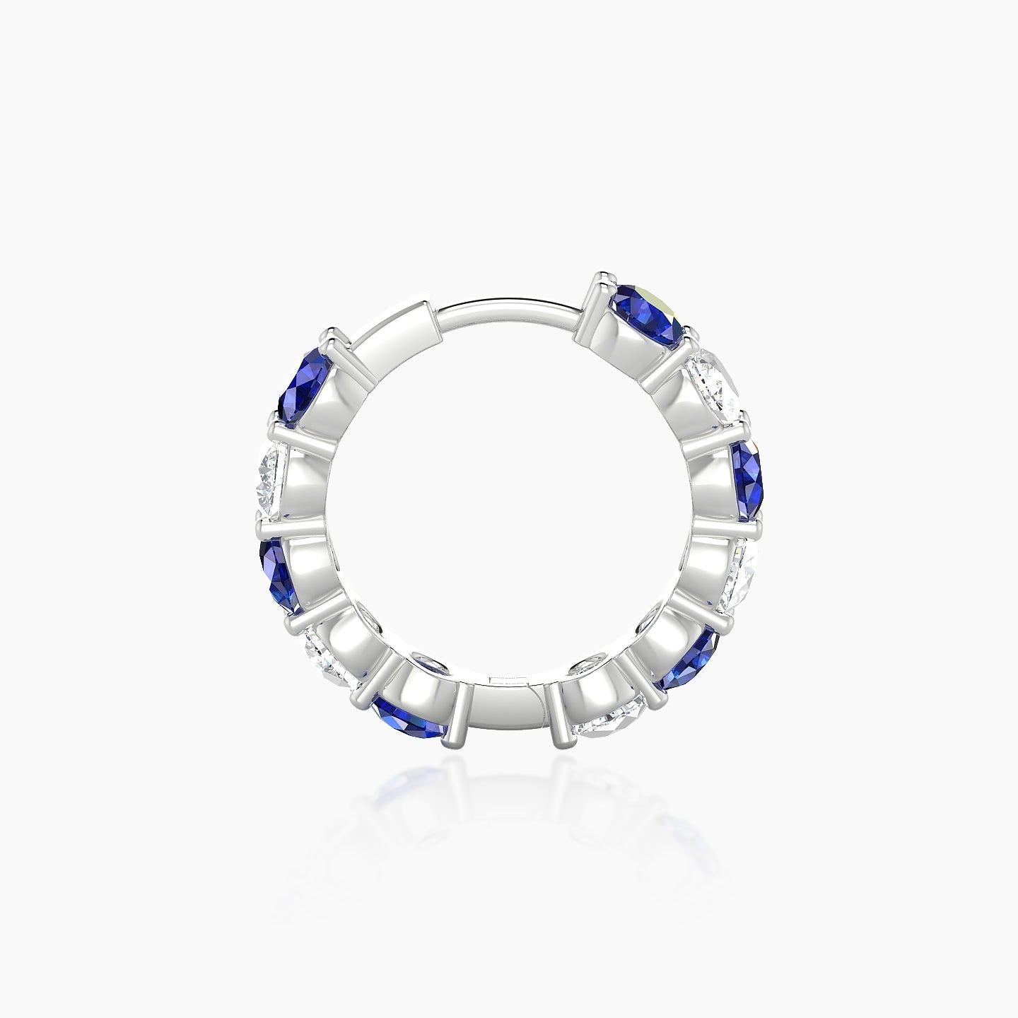 Diana | 18k White Gold 9.5 mm Sapphire & Diamond Hoop Piercing