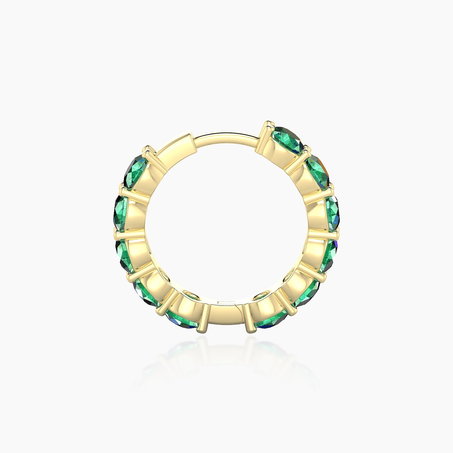 Diana | 18k Yellow Gold 9.5 mm Emerald Hoop Piercing