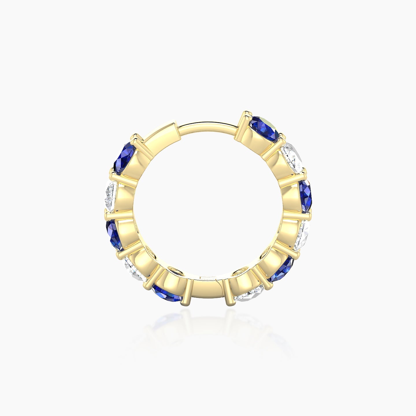 Diana | 18k Yellow Gold 9.5 mm Sapphire & Diamond Hoop Piercing