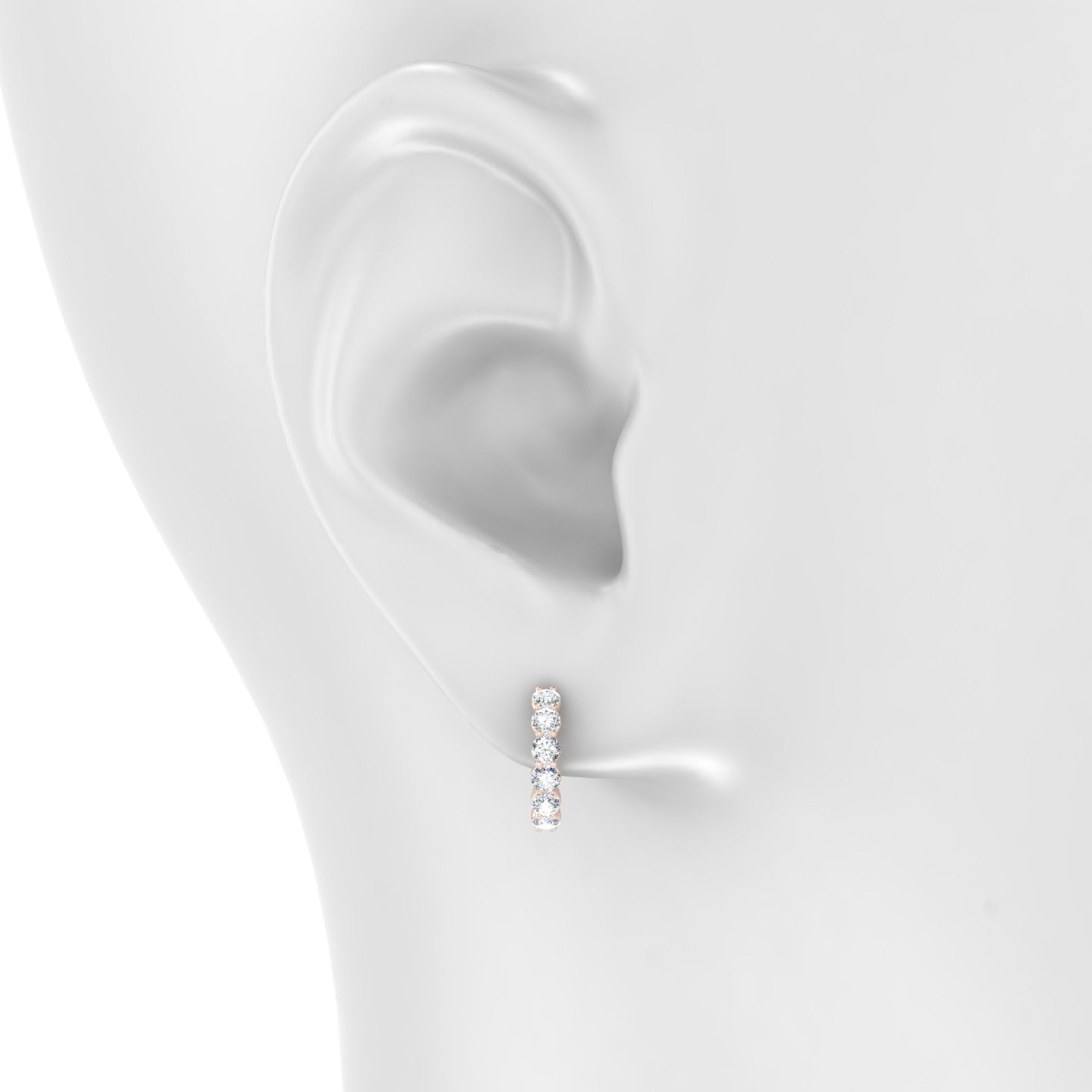 Diana | 18k Rose Gold 9.5 mm Diamond Hoop Piercing