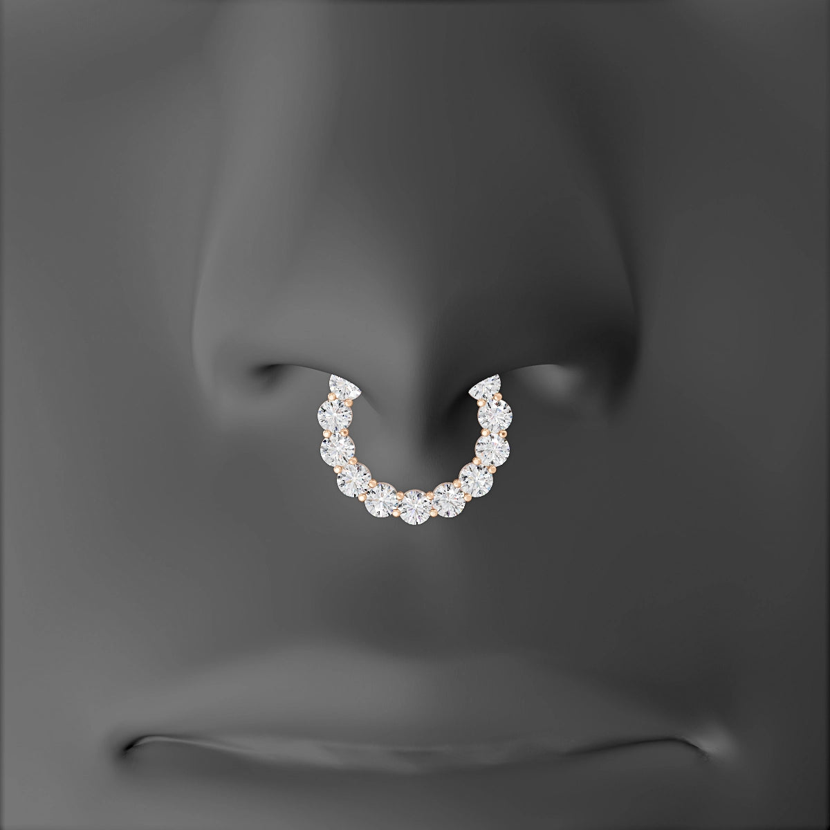 Diana | 18k Rose Gold 9.5 mm Diamond Septum Piercing