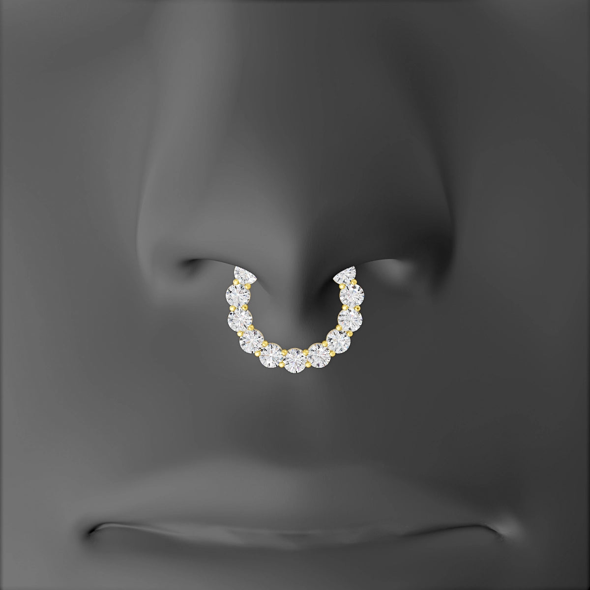 Diana | 18k Yellow Gold 9.5 mm Diamond Septum Piercing
