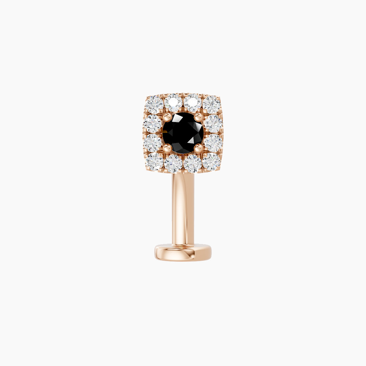Diane | 18k Rose Gold 10 mm 5 mm Black Diamond & Diamond Floating Navel Piercing