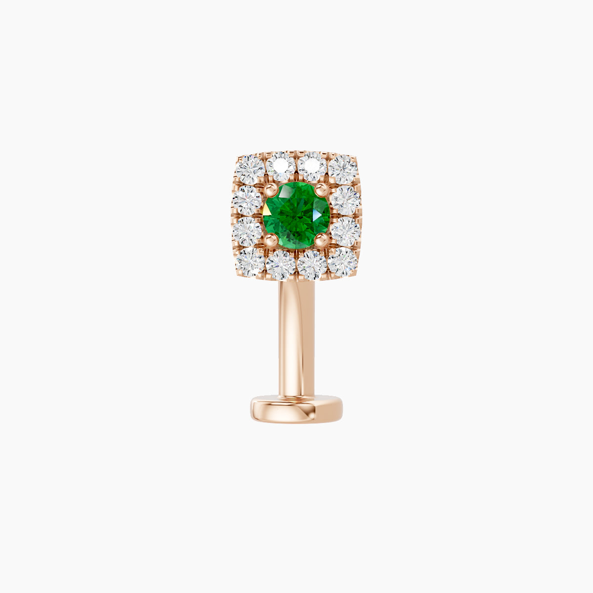 Diane | 18k Rose Gold 10 mm 5 mm Emerald & Diamond Floating Navel Piercing