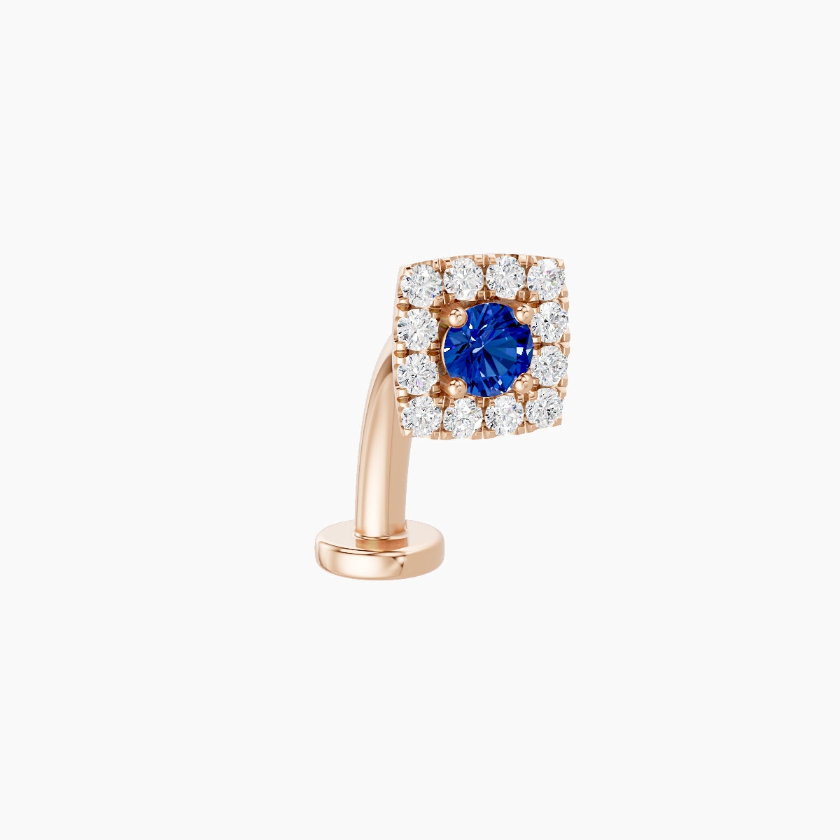Diane | 18k Rose Gold 10 mm 5 mm Sapphire & Diamond Floating Navel Piercing