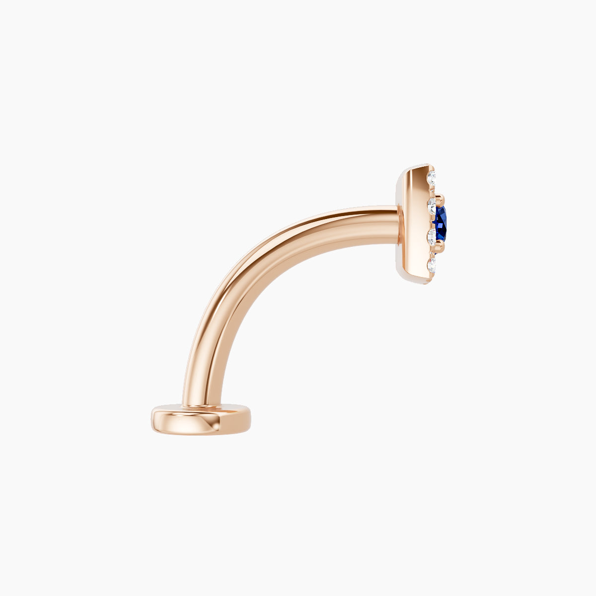 Diane | 18k Rose Gold 10 mm 5 mm Sapphire & Diamond Floating Navel Piercing