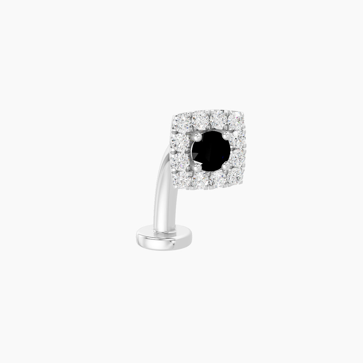 Diane | 18k White Gold 10 mm 5 mm Black Diamond & Diamond Floating Navel Piercing