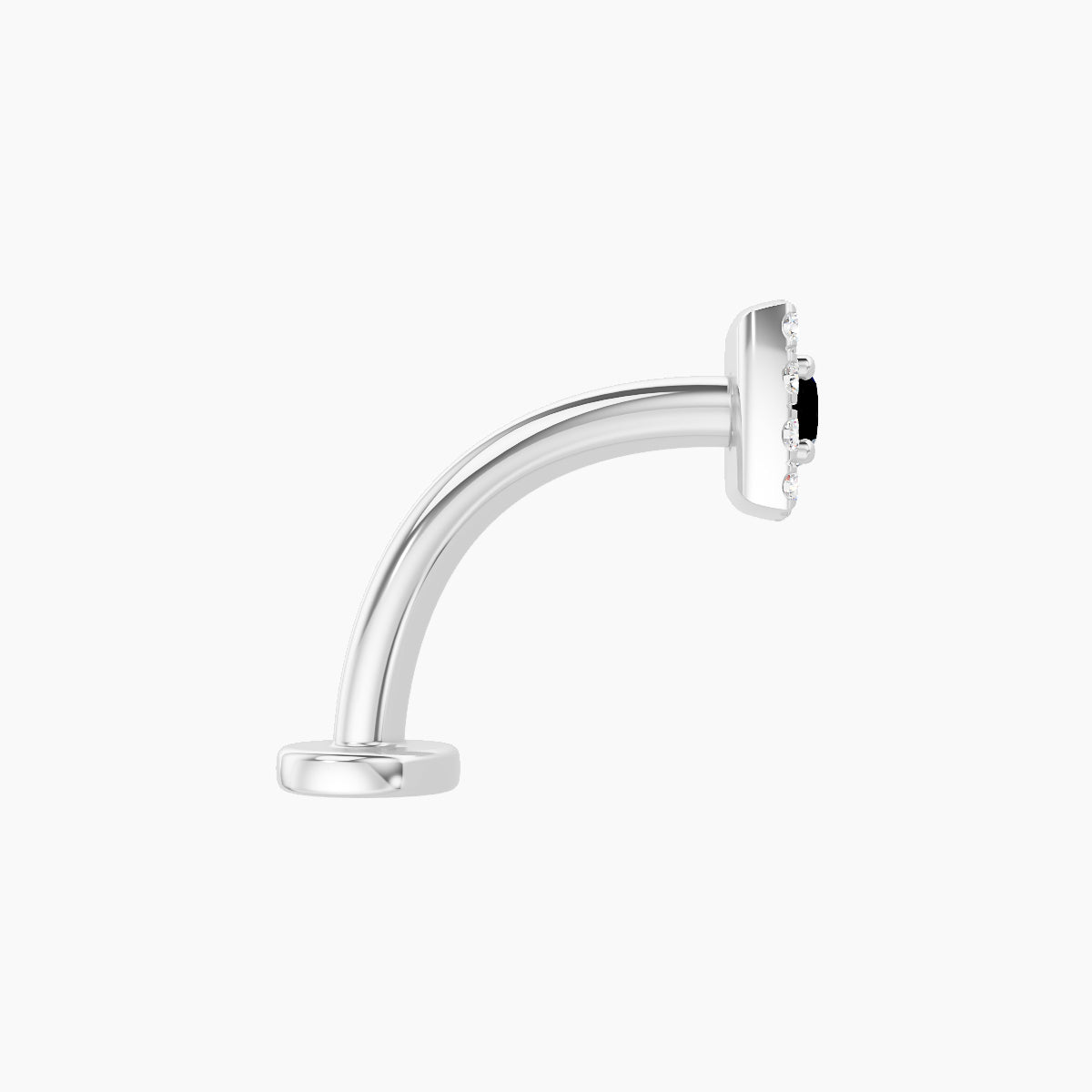Diane | 18k White Gold 10 mm 5 mm Black Diamond & Diamond Floating Navel Piercing