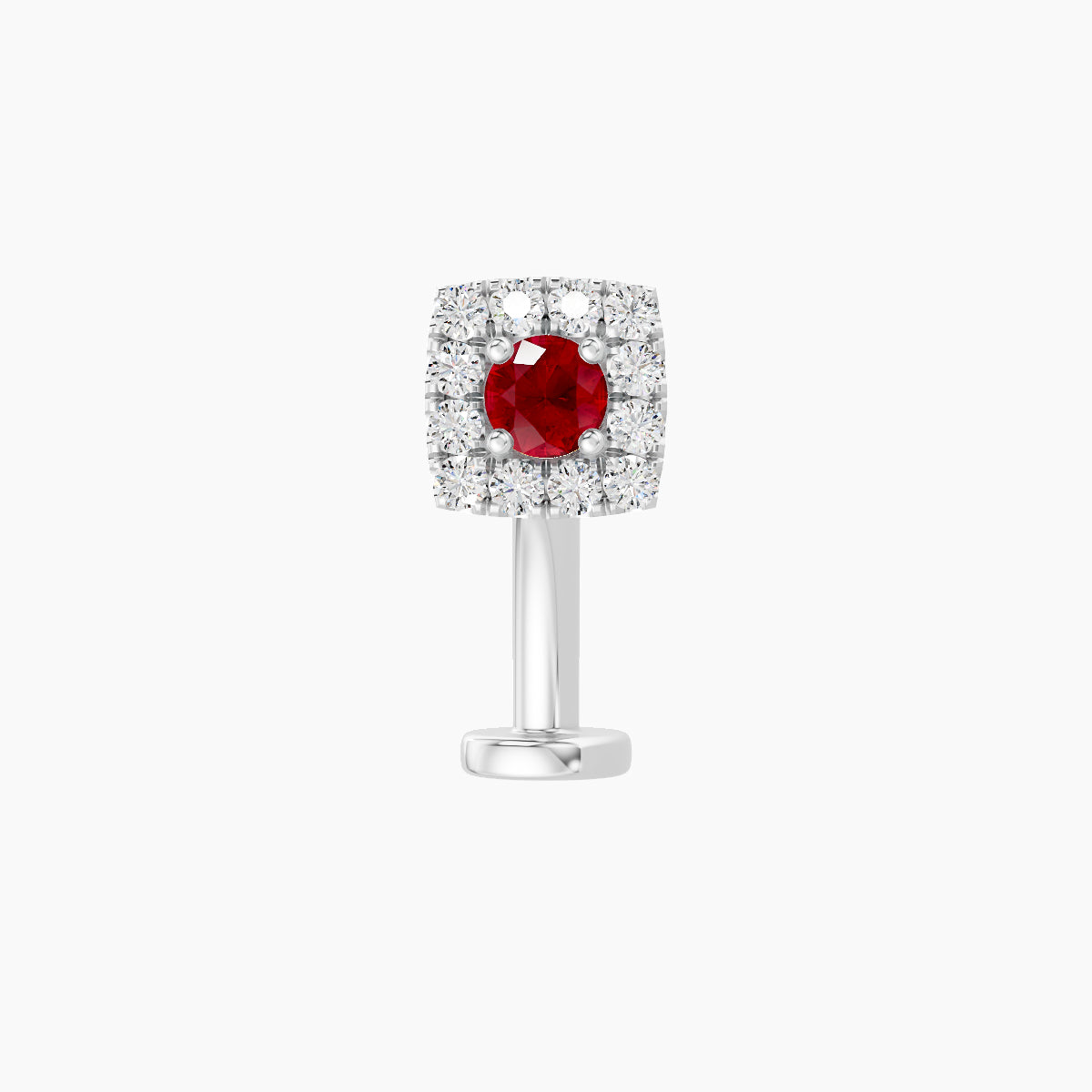 Diane | 18k White Gold 10 mm 5 mm Ruby & Diamond Floating Navel Piercing