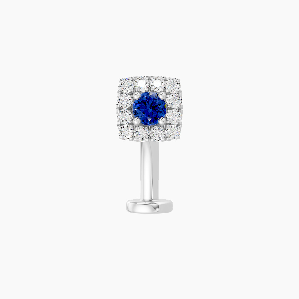 Diane | 18k White Gold 10 mm 5 mm Sapphire & Diamond Floating Navel Piercing