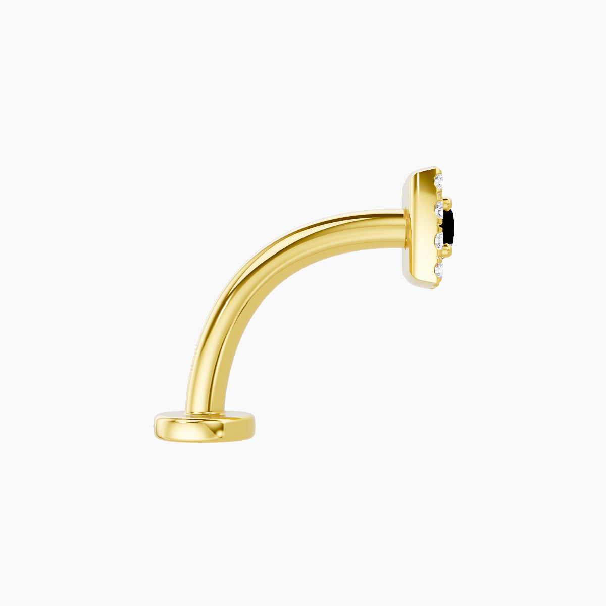 Diane | 18k Yellow Gold 10 mm 5 mm Black Diamond & Diamond Floating Navel Piercing