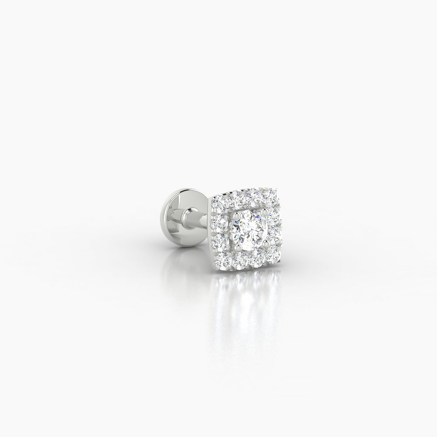 Diane | 18k White Gold 5 mm 5 mm Diamond Piercing