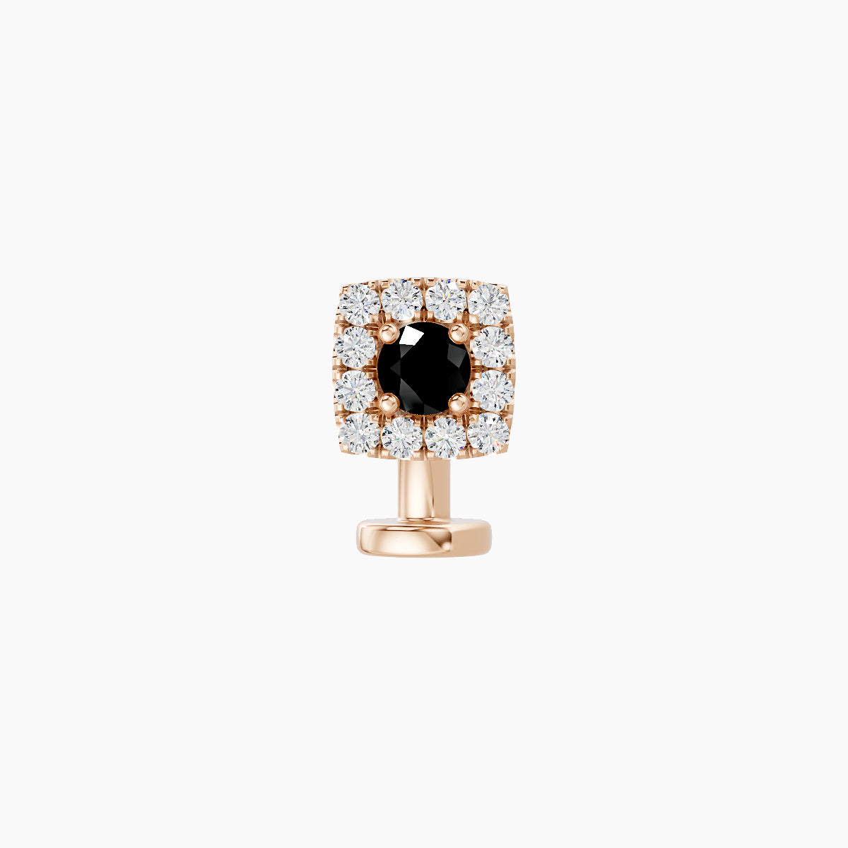 Diane | 18k Rose Gold 6 mm 5 mm Black Diamond & Diamond Floating Navel Piercing