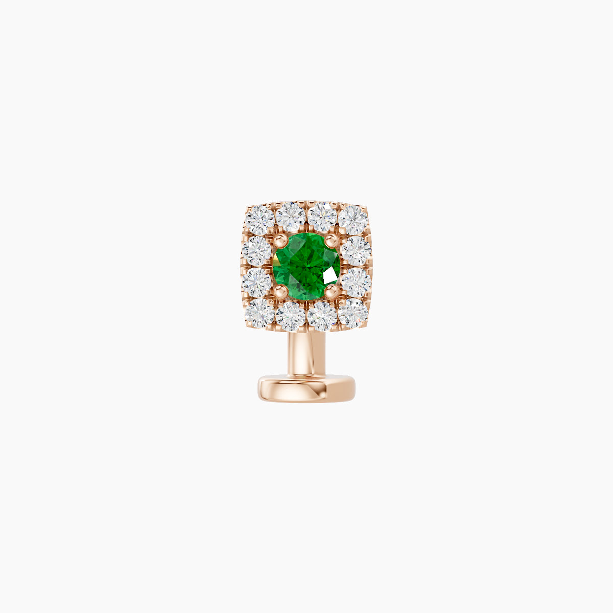 Diane | 18k Rose Gold 6 mm 5 mm Emerald & Diamond Floating Navel Piercing
