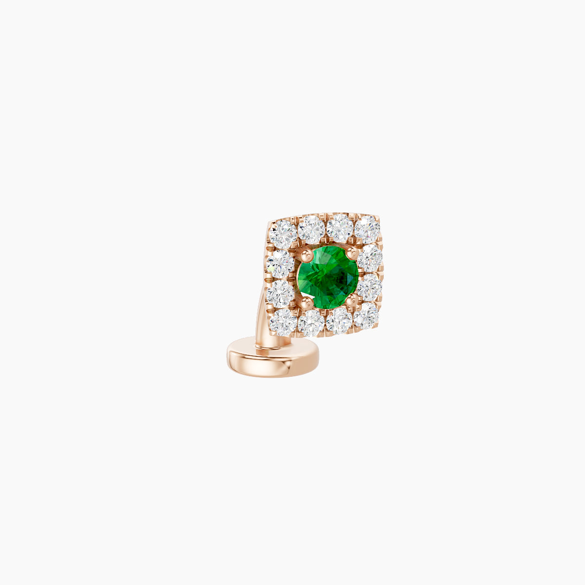 Diane | 18k Rose Gold 6 mm 5 mm Emerald & Diamond Floating Navel Piercing