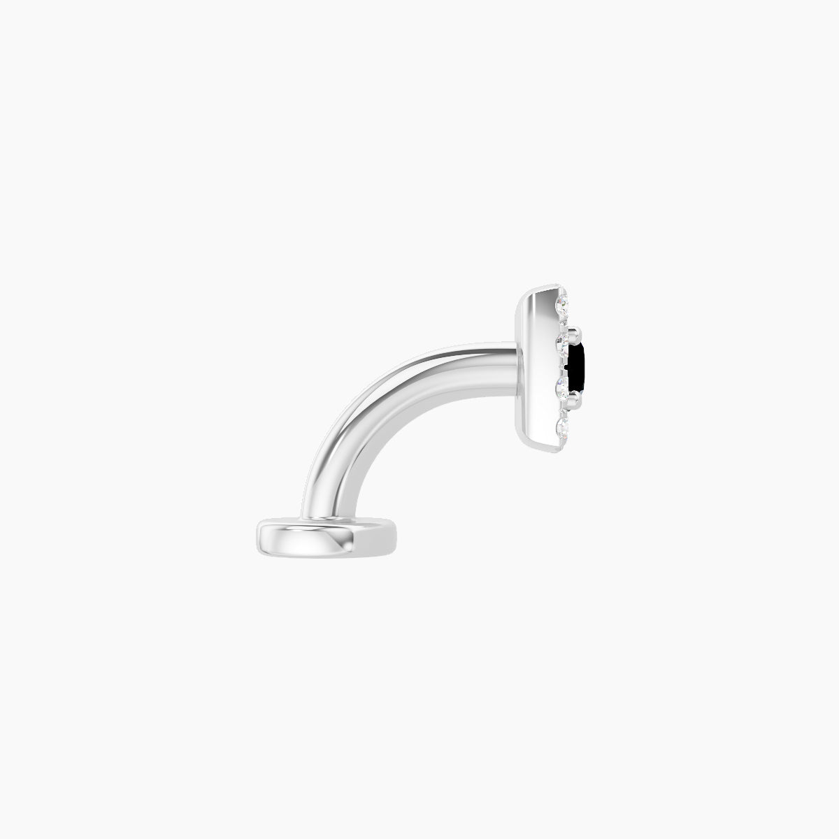 Diane | 18k White Gold 6 mm 5 mm Black Diamond & Diamond Floating Navel Piercing