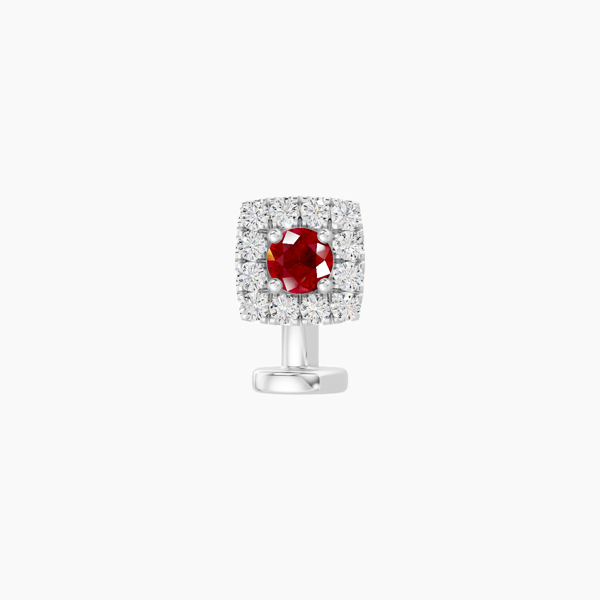 Diane | 18k White Gold 6 mm 5 mm Ruby & Diamond Floating Navel Piercing