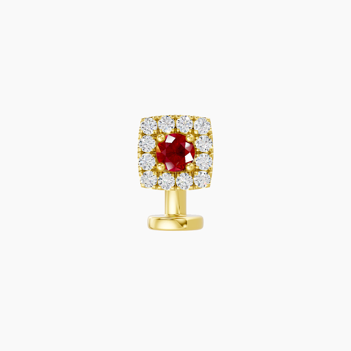 Diane | 18k Yellow Gold 6 mm 5 mm Ruby & Diamond Floating Navel Piercing