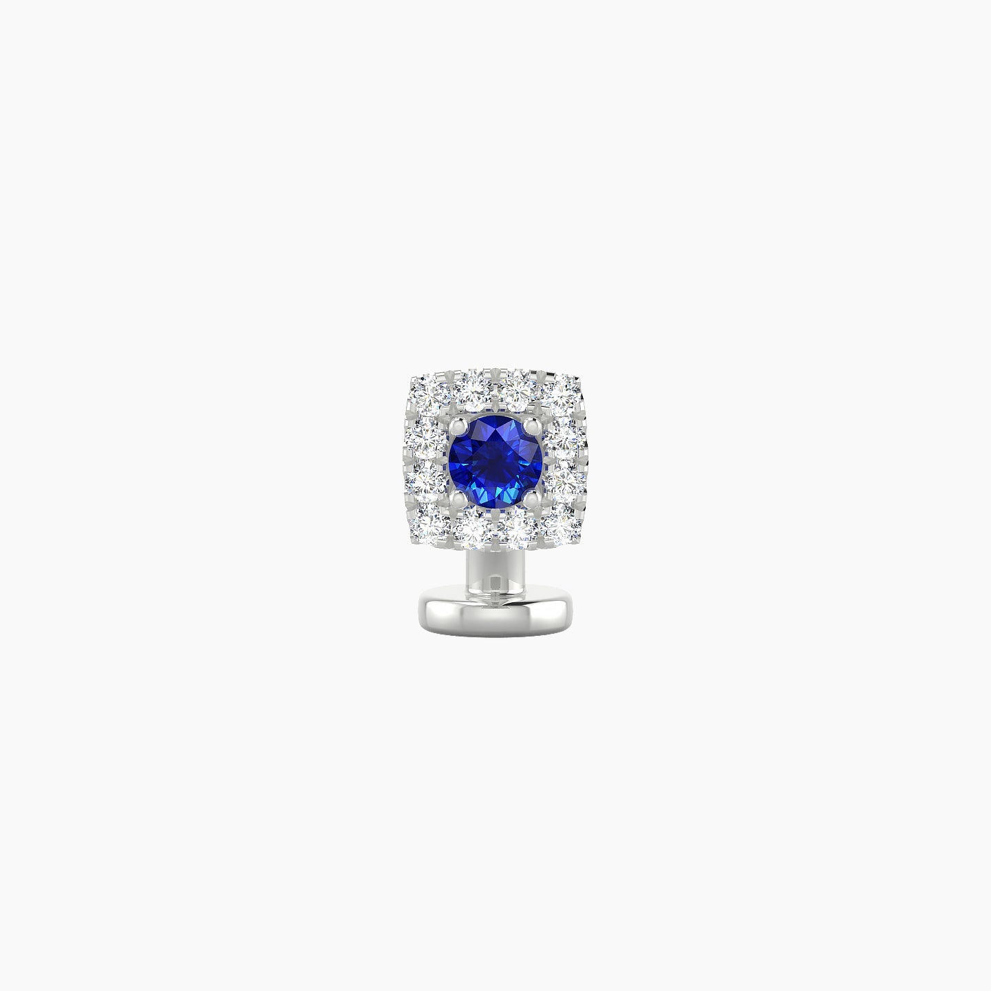 Diane | 18k White Gold 6 mm 5 mm Sapphire & Diamond Floating Navel Piercing