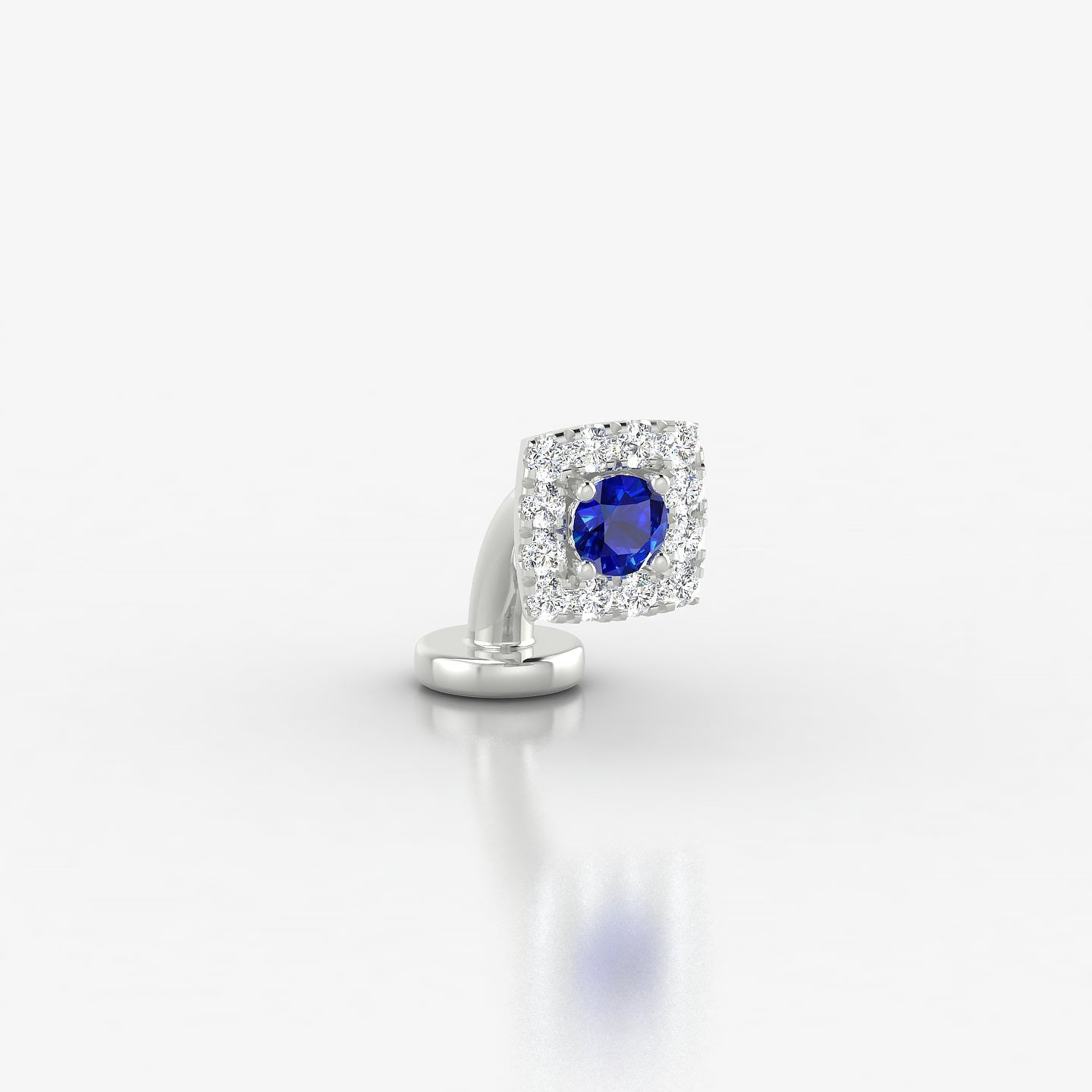 Diane | 18k White Gold 6 mm 5 mm Sapphire & Diamond Floating Navel Piercing