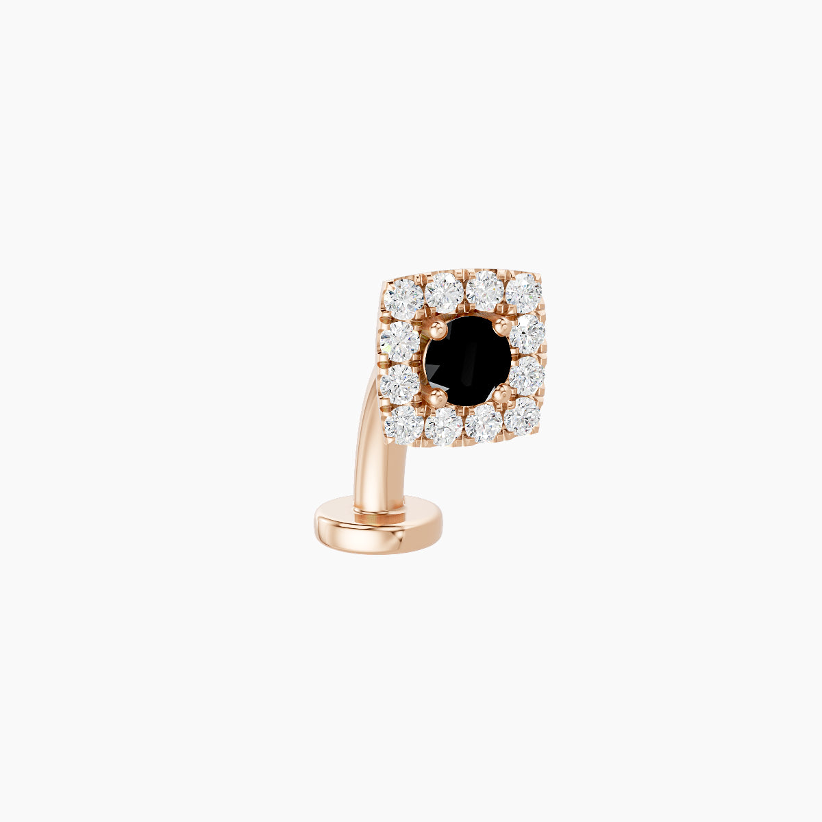 Diane | 18k Rose Gold 8 mm 5 mm Black Diamond & Diamond Floating Navel Piercing