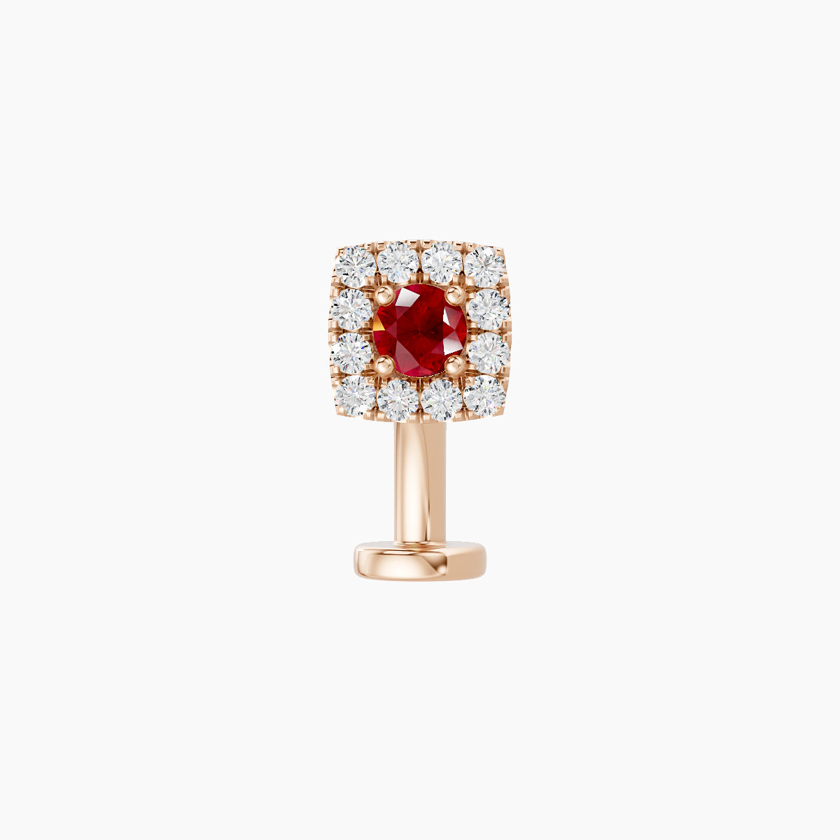 Diane | 18k Rose Gold 8 mm 5 mm Ruby & Diamond Floating Navel Piercing