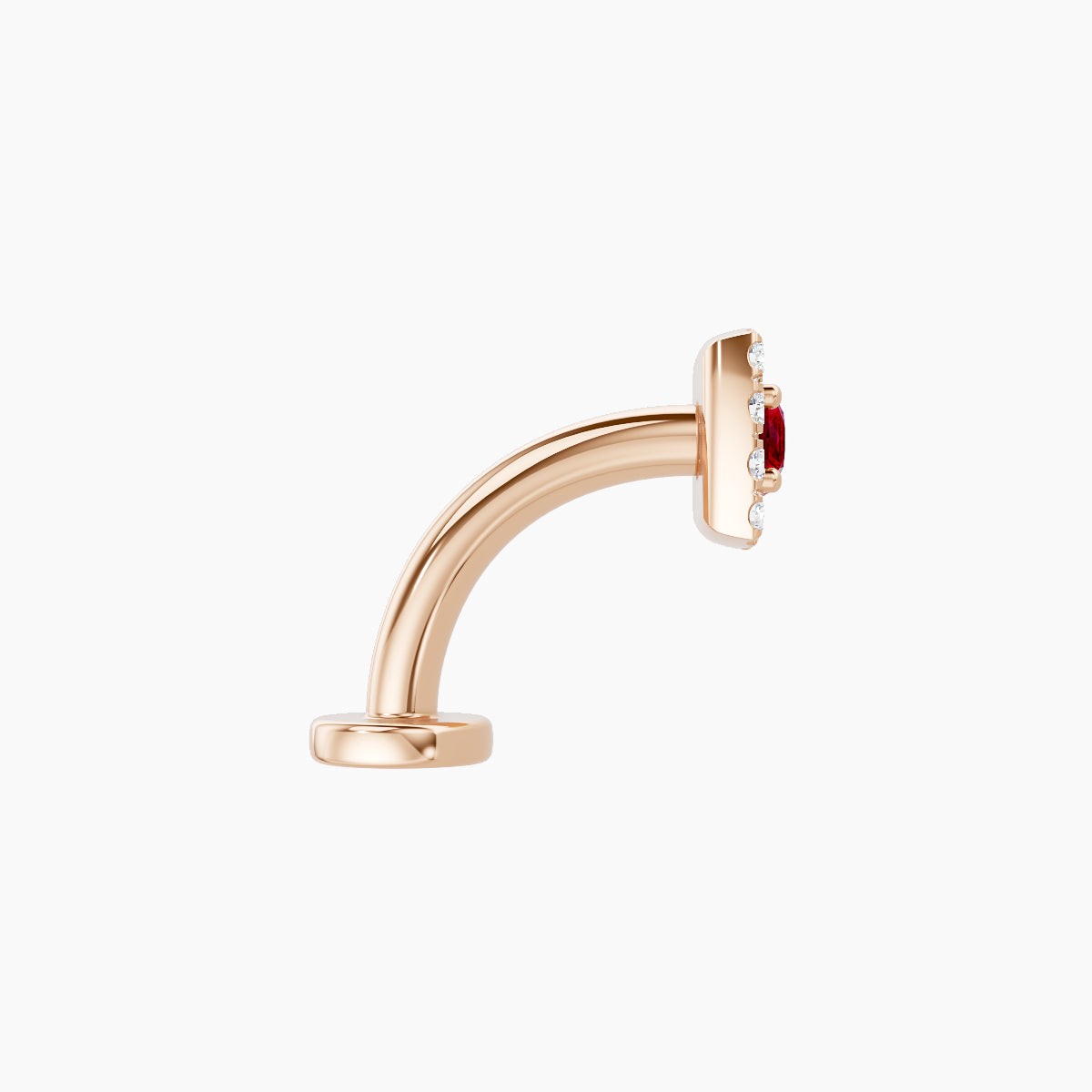 Diane | 18k Rose Gold 8 mm 5 mm Ruby & Diamond Floating Navel Piercing