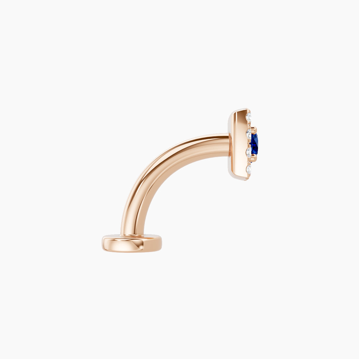 Diane | 18k Rose Gold 8 mm 5 mm Sapphire & Diamond Floating Navel Piercing