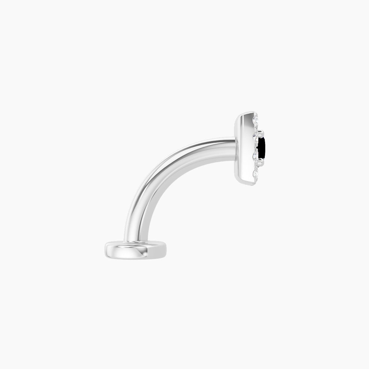 Diane | 18k White Gold 8 mm 5 mm Black Diamond & Diamond Floating Navel Piercing
