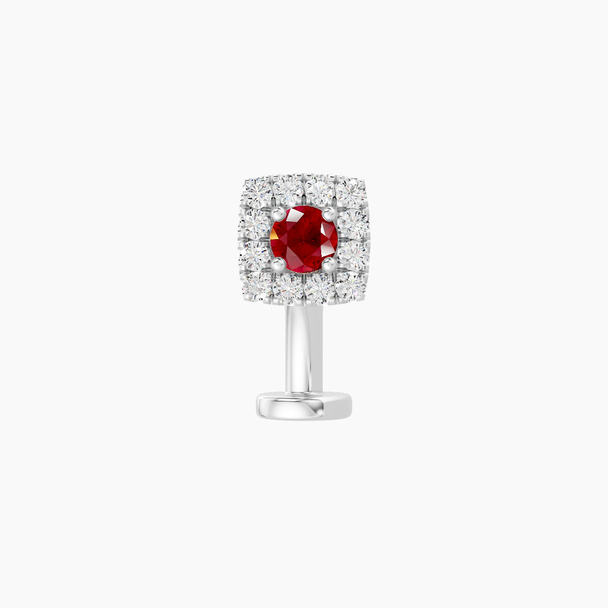 Diane | 18k White Gold 8 mm 5 mm Ruby & Diamond Floating Navel Piercing