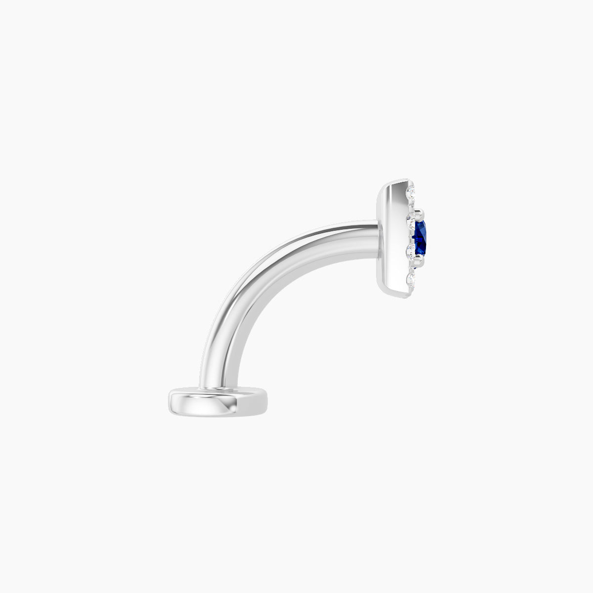 Diane | 18k White Gold 8 mm 5 mm Sapphire & Diamond Floating Navel Piercing