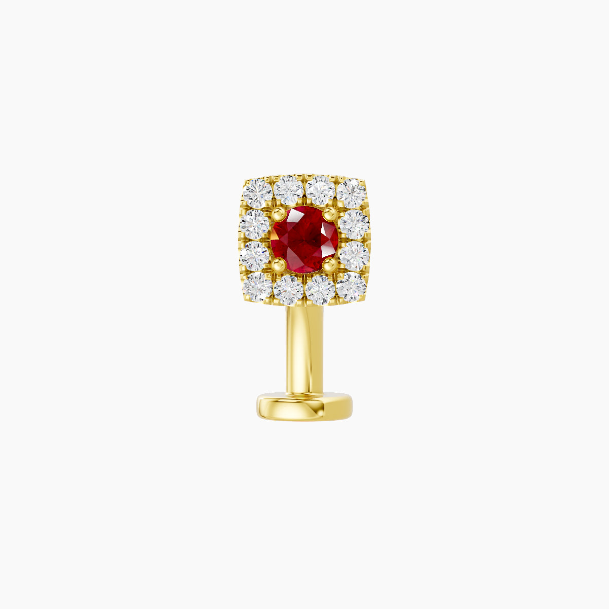 Diane | 18k Yellow Gold 8 mm 5 mm Ruby & Diamond Floating Navel Piercing