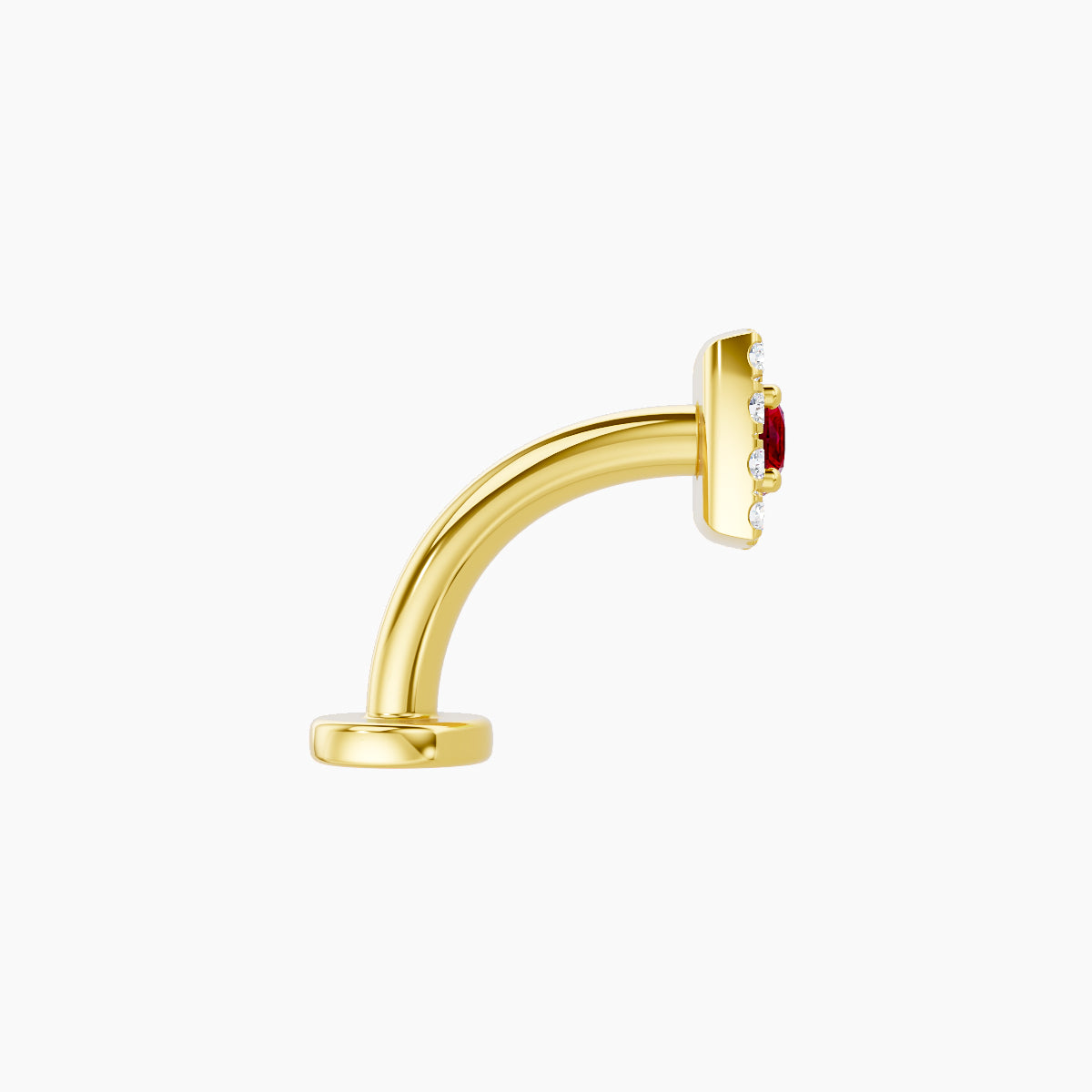 Diane | 18k Yellow Gold 8 mm 5 mm Ruby & Diamond Floating Navel Piercing
