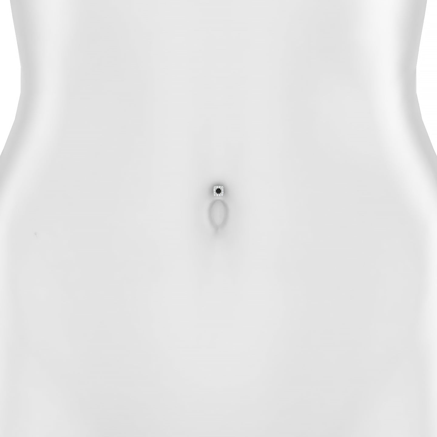 Diane | 18k White Gold 8 mm 5 mm Black Diamond & Diamond Floating Navel Piercing