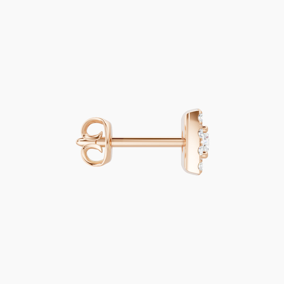 Diane | 18k Rose Gold 5 mm Diamond Earring