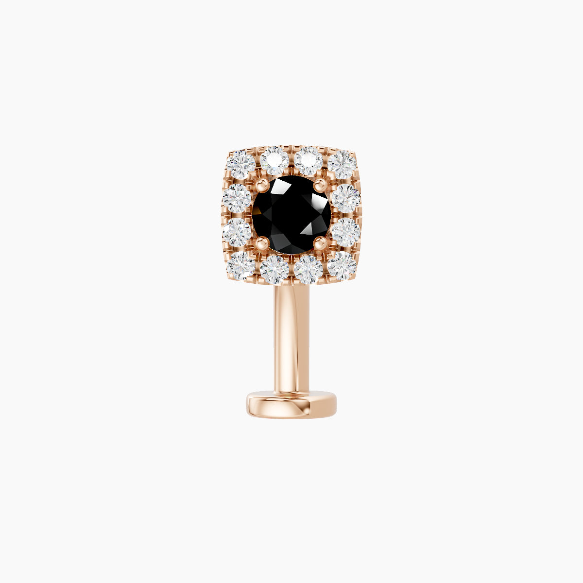 Diane | 18k Rose Gold 10 mm 5.5 mm Black Diamond & Diamond Floating Navel Piercing