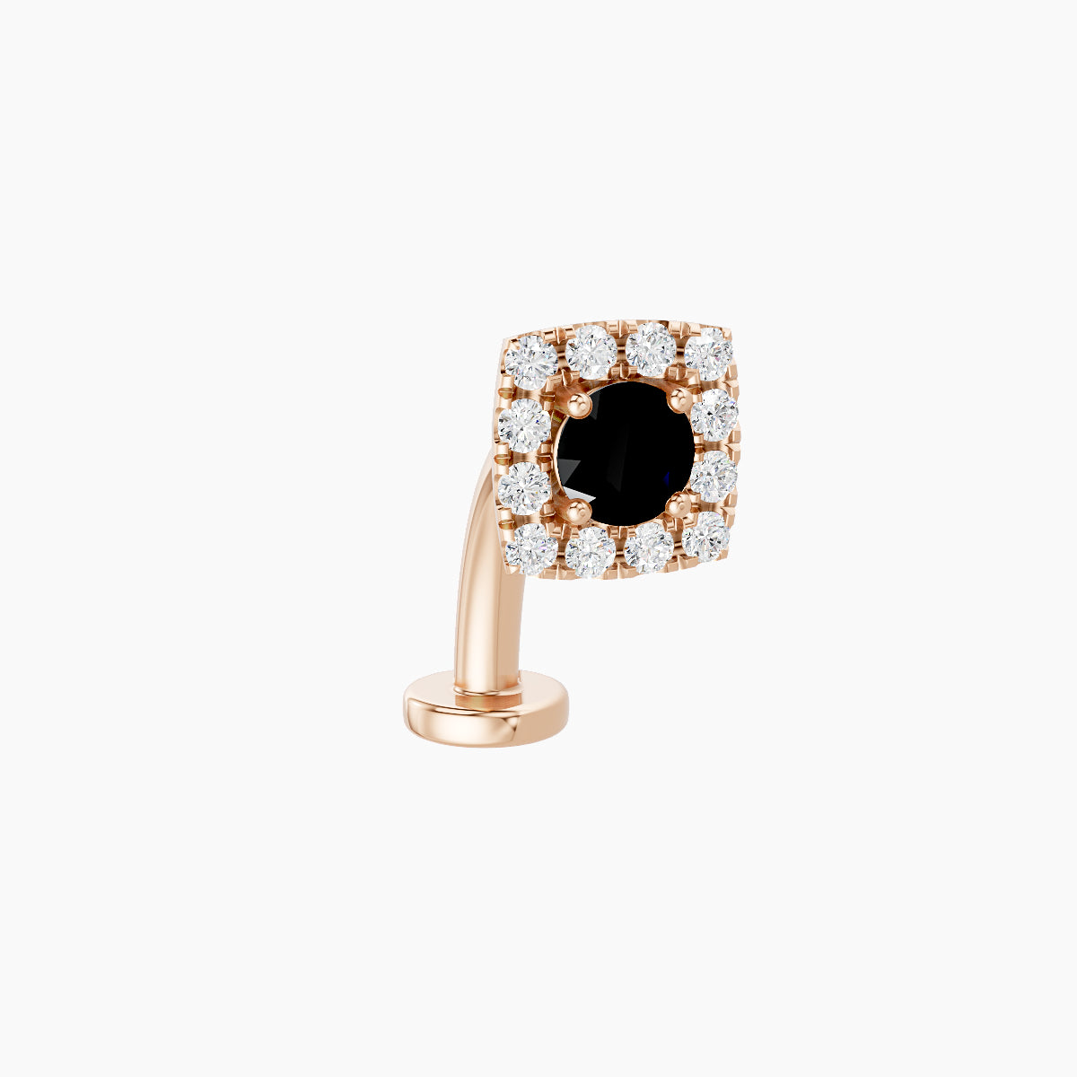 Diane | 18k Rose Gold 10 mm 5.5 mm Black Diamond & Diamond Floating Navel Piercing