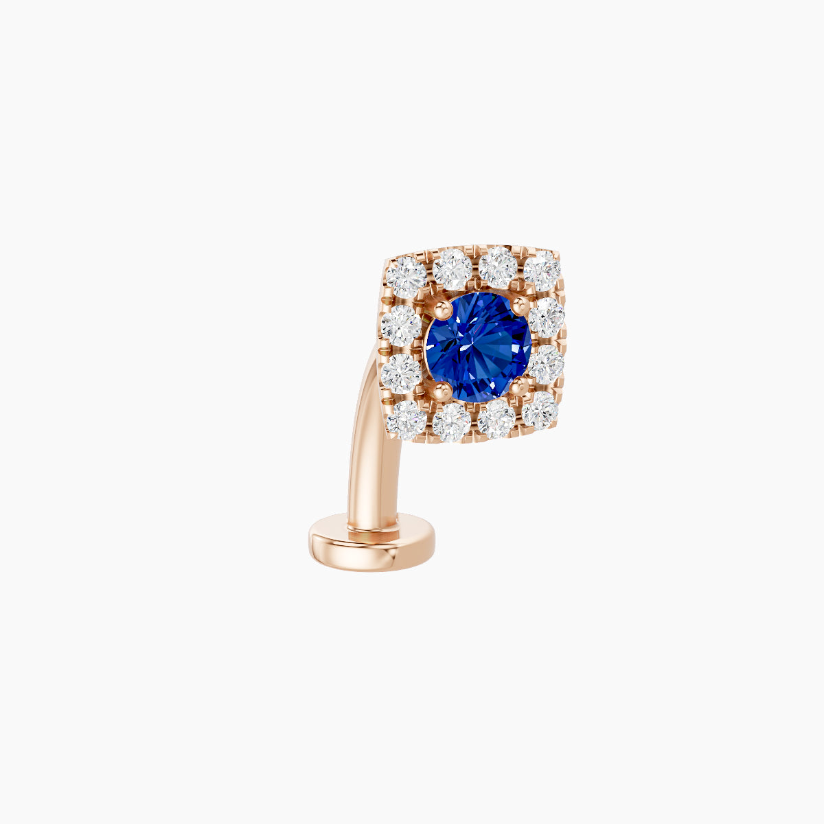 Diane | 18k Rose Gold 10 mm 5.5 mm Sapphire & Diamond Floating Navel Piercing