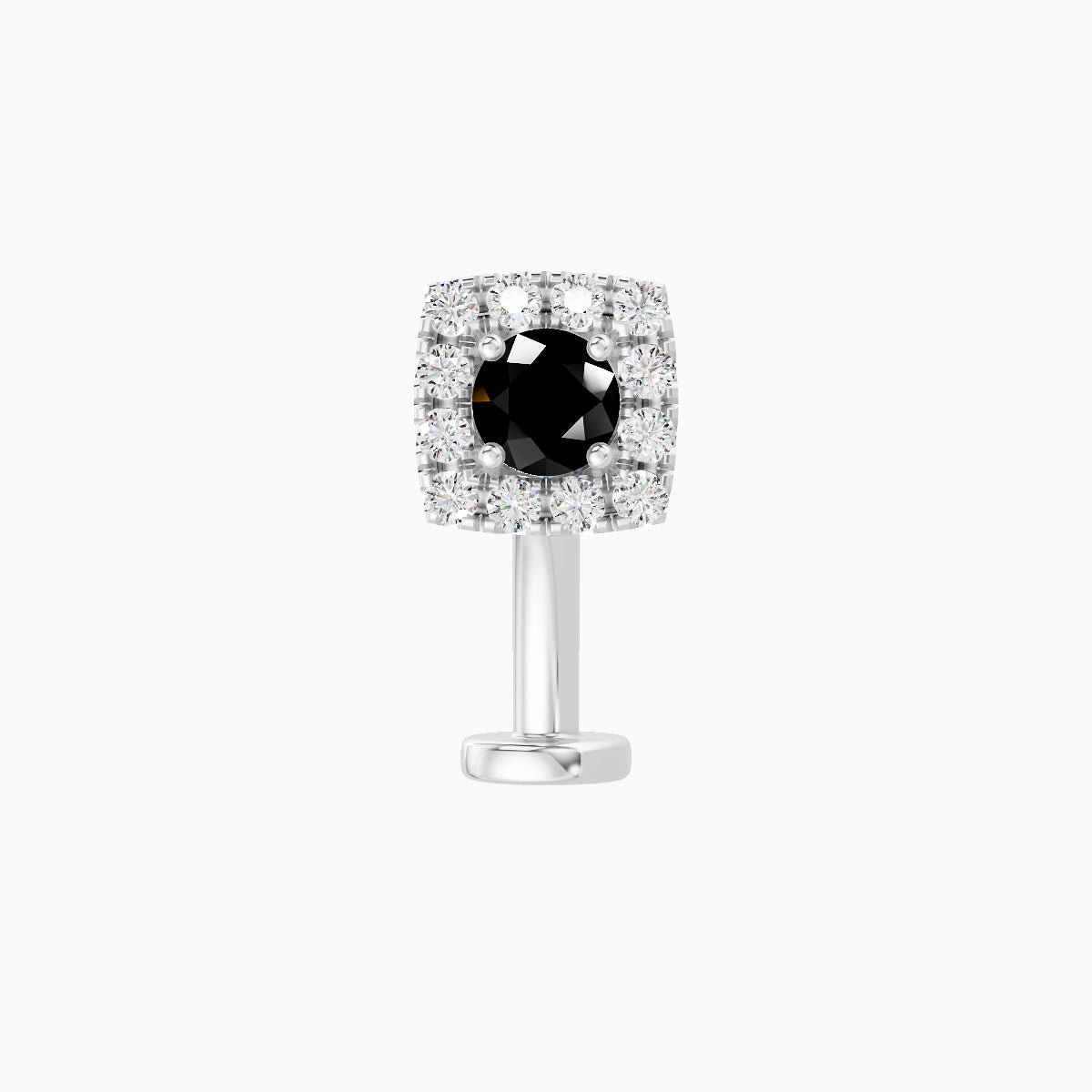 Diane | 18k White Gold 10 mm 5.5 mm Black Diamond & Diamond Floating Navel Piercing