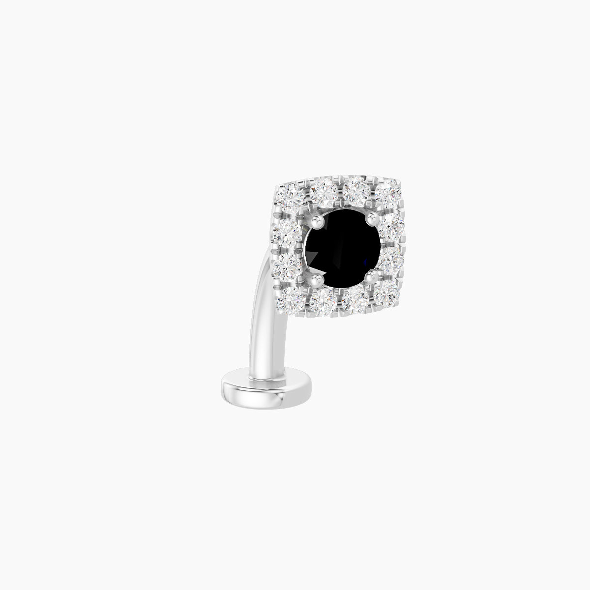 Diane | 18k White Gold 10 mm 5.5 mm Black Diamond & Diamond Floating Navel Piercing