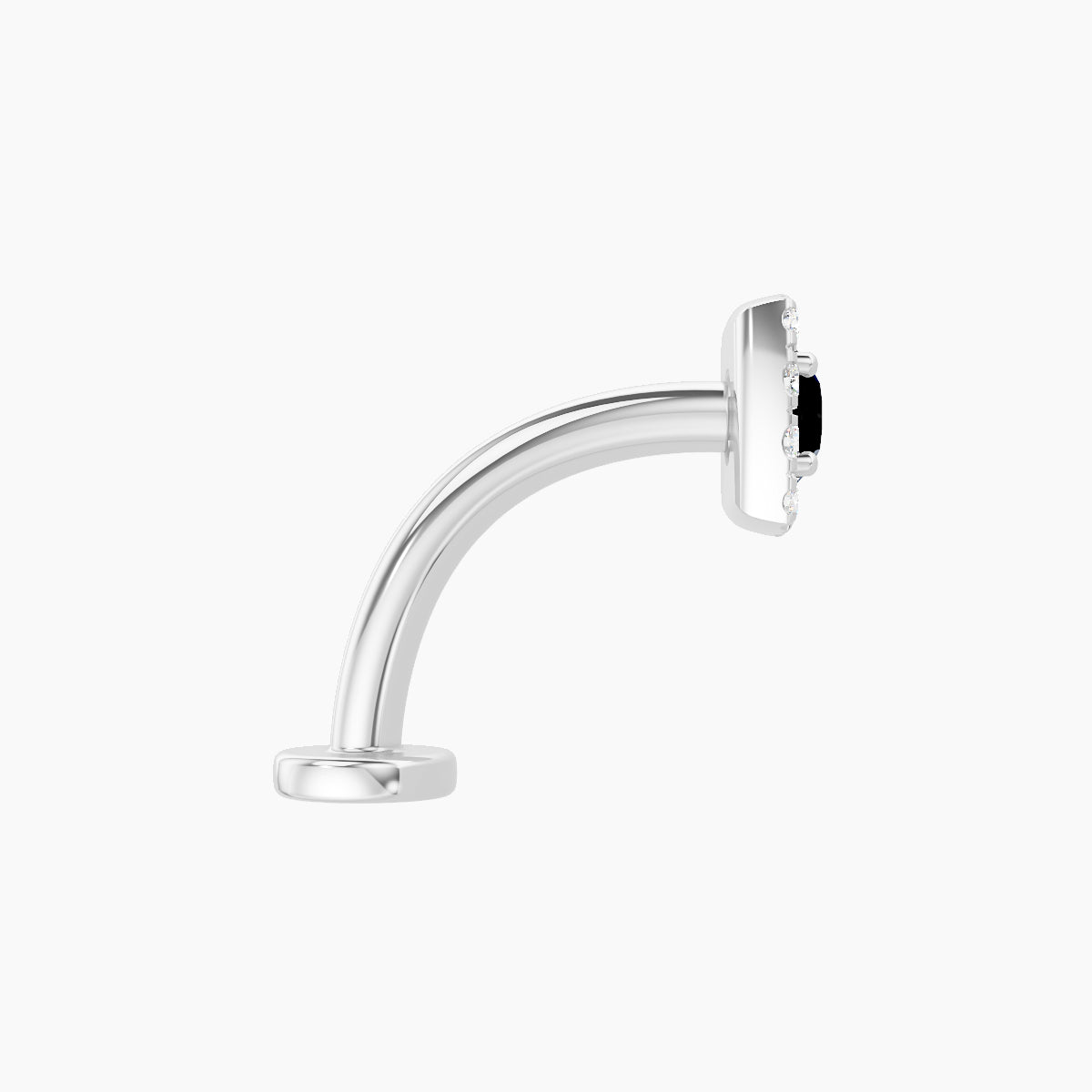 Diane | 18k White Gold 10 mm 5.5 mm Black Diamond & Diamond Floating Navel Piercing