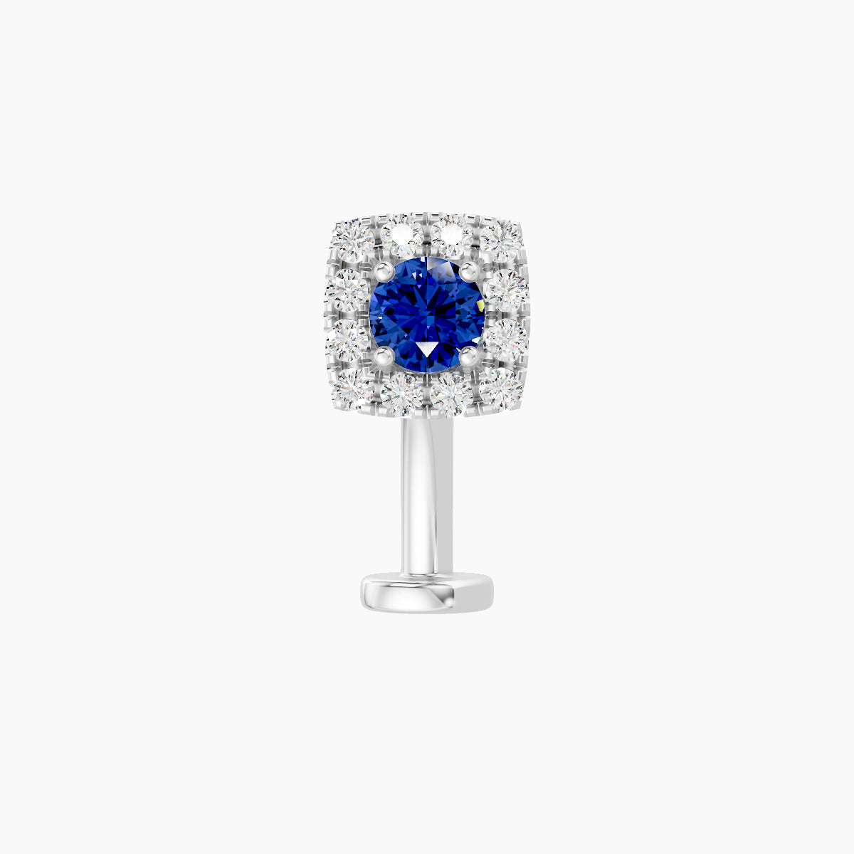 Diane | 18k White Gold 10 mm 5.5 mm Sapphire & Diamond Floating Navel Piercing