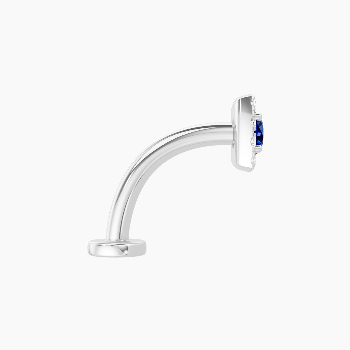 Diane | 18k White Gold 10 mm 5.5 mm Sapphire & Diamond Floating Navel Piercing