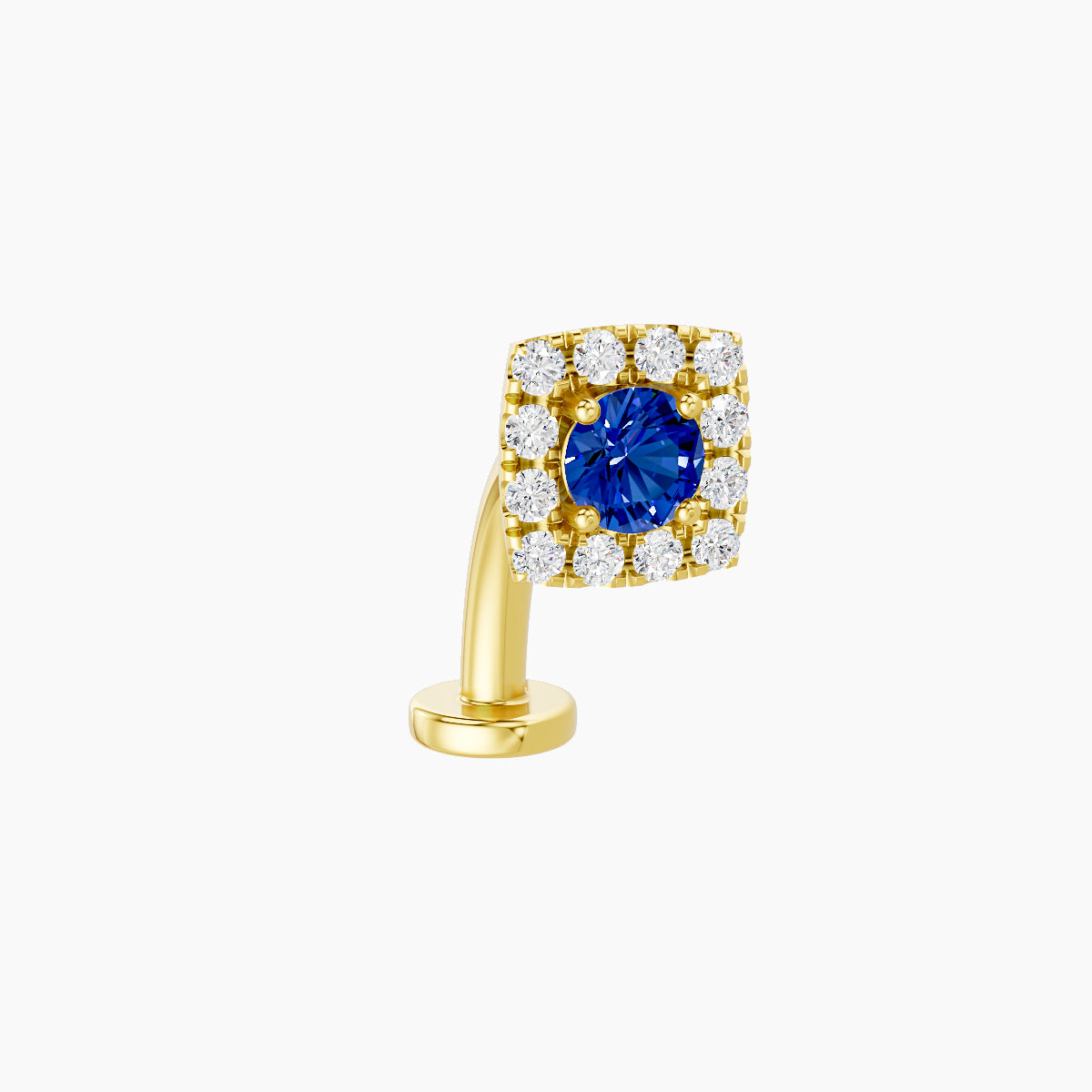 Diane | 18k Yellow Gold 10 mm 5.5 mm Sapphire & Diamond Floating Navel Piercing