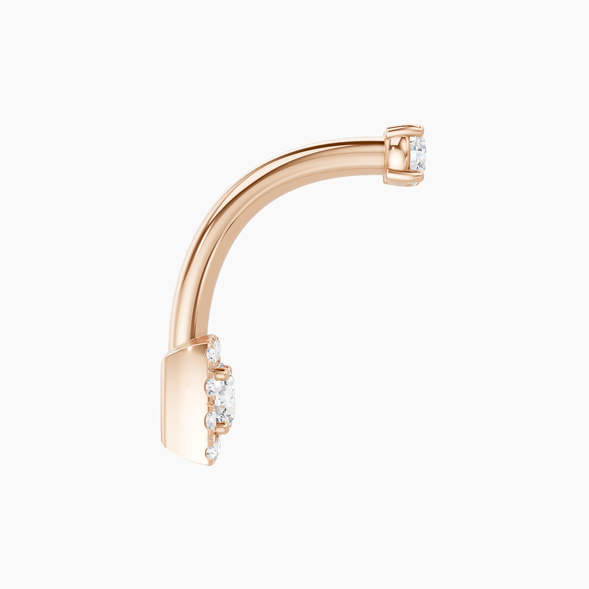 Diane | 18k Rose Gold 5.5 mm 10 mm Diamond Navel Piercing