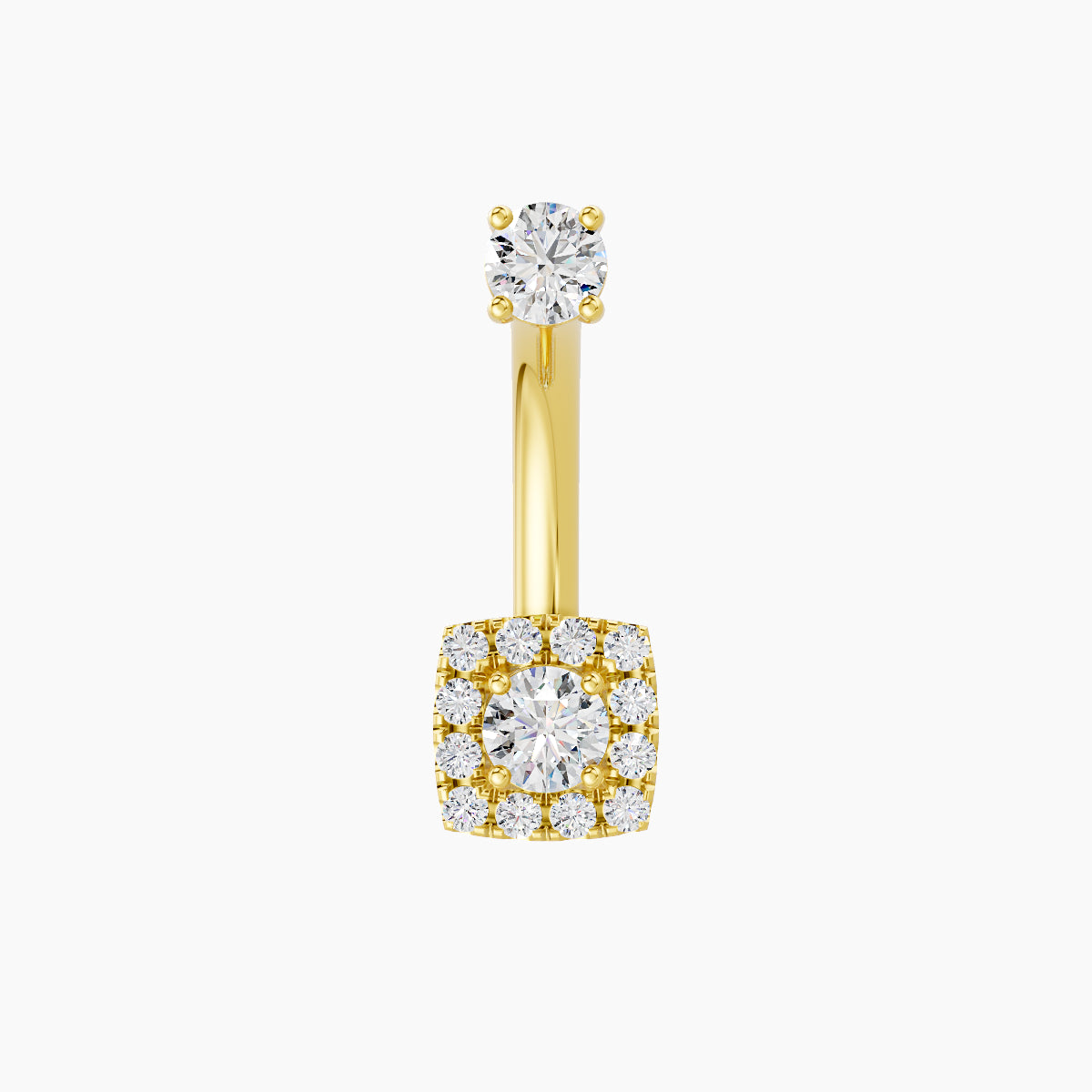 Diane | 18k Yellow Gold 5.5 mm 10 mm Diamond Navel Piercing
