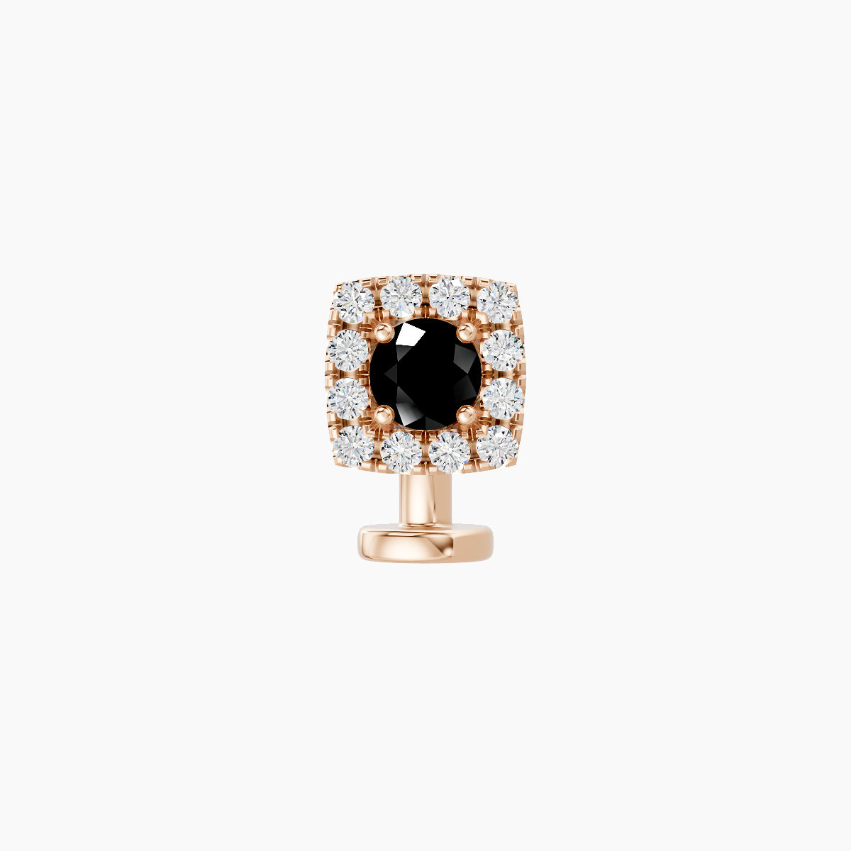 Diane | 18k Rose Gold 6 mm 5.5 mm Black Diamond & Diamond Floating Navel Piercing
